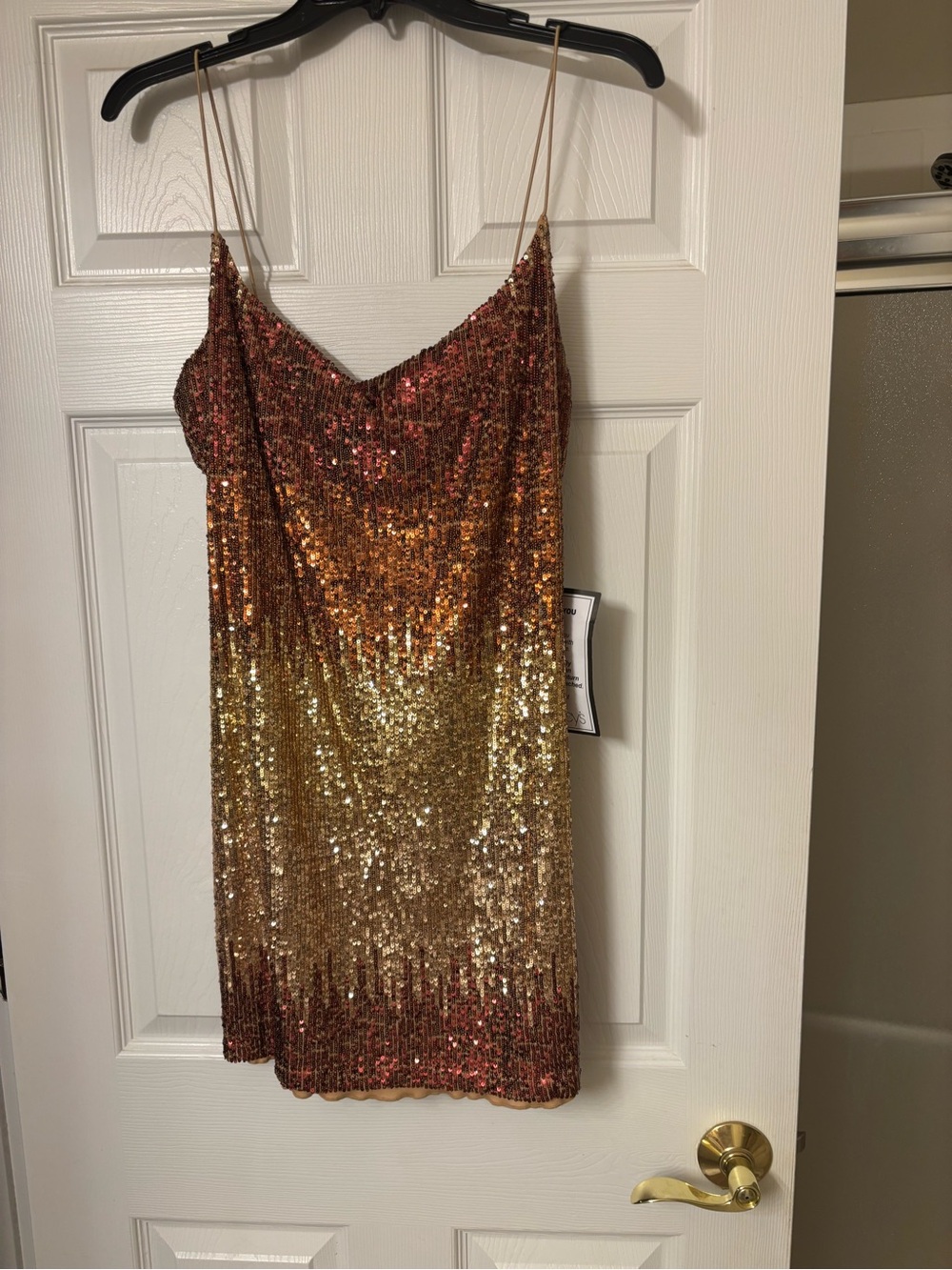 New w/tags Sequin Ombre Mini Dress in Copper and Gold. Juniors Sz 15/16